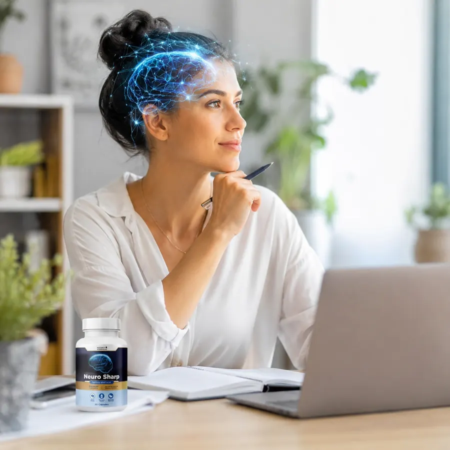 Adult reading and focusing at a desk, representing improved mental clarity