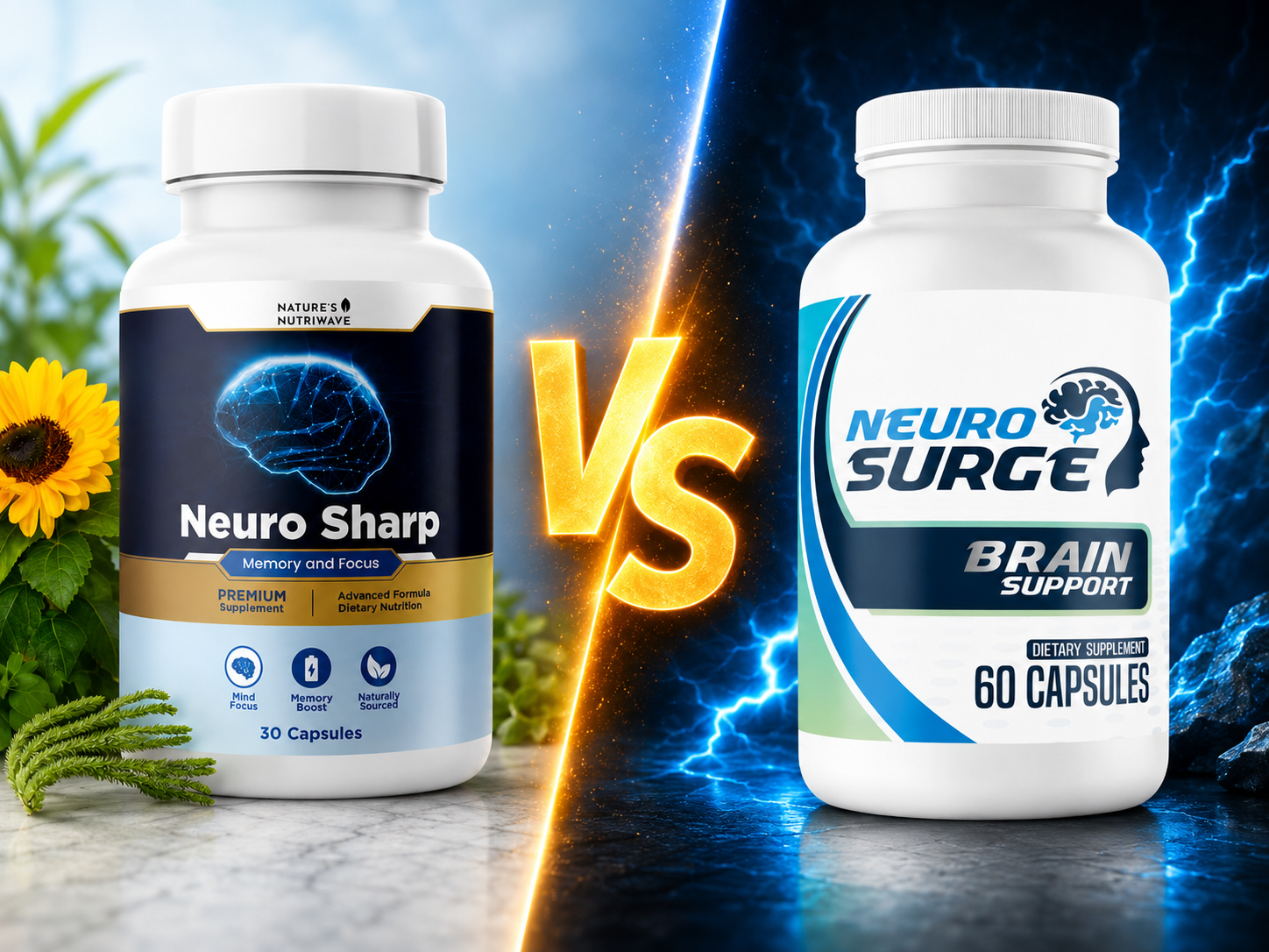 NeuroSharp and Neuro Surge brain supplement comparison